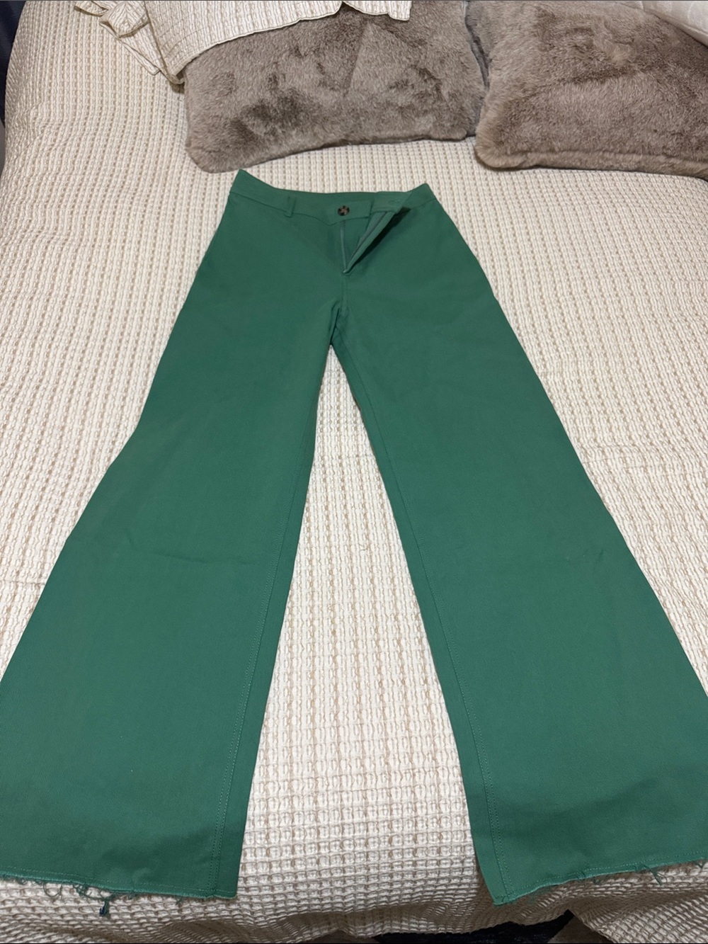 Matty M Emerald Green Wide-Leg Trousers